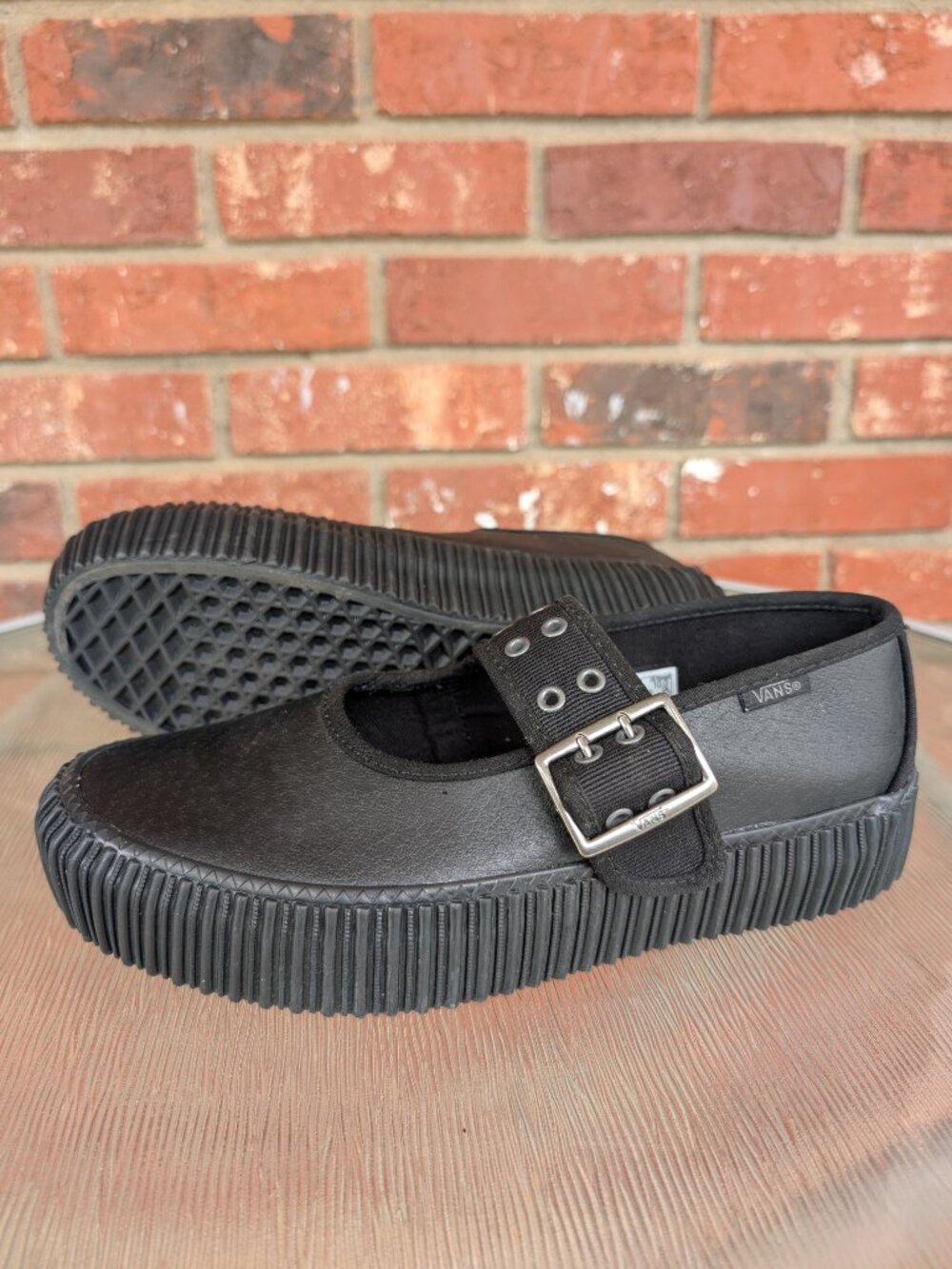 Women's VANS Creeper Mary James Black Leather Size 10